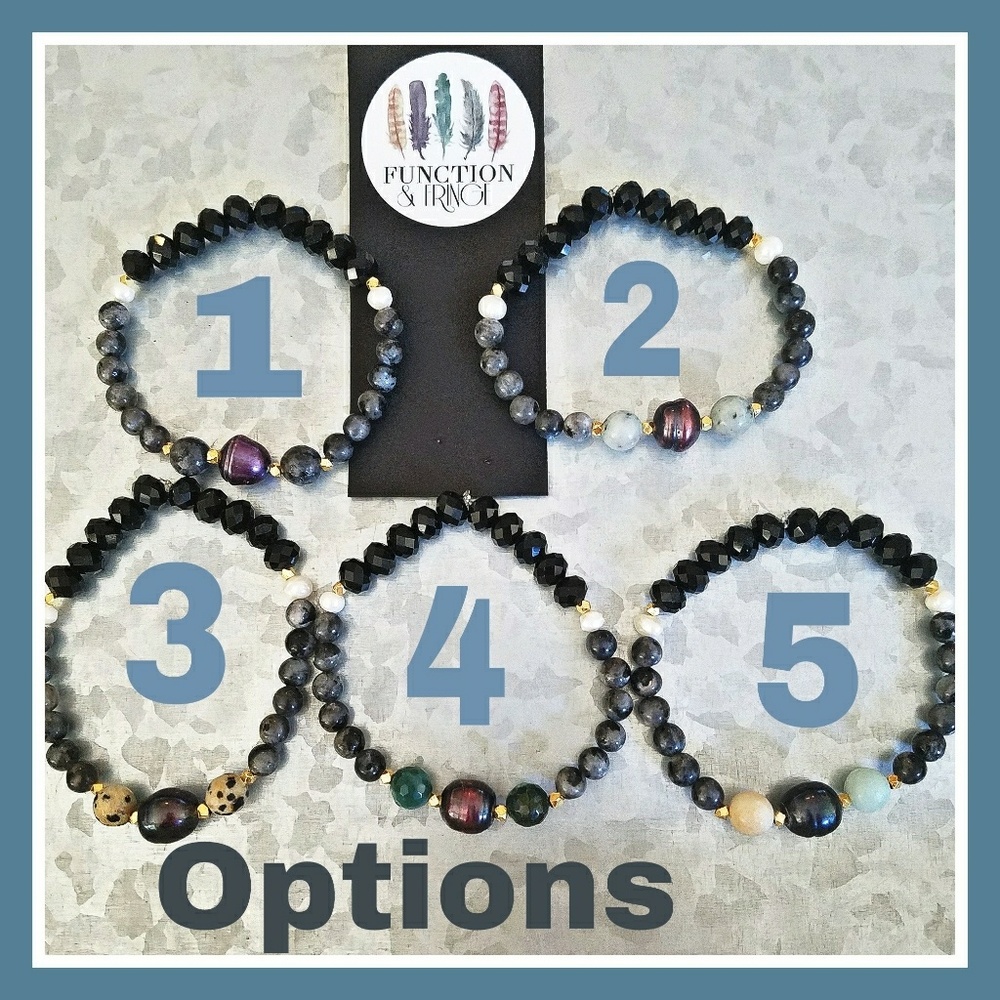 Pearl w/ Lavrakite, Labradorite & Faceted Crystals - Picture 5 of 6